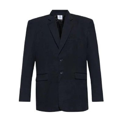 Vetements Black Oversized V-Neck Long-Sleeve Casual Jacket for Men UE54JA480B1201-BLACK