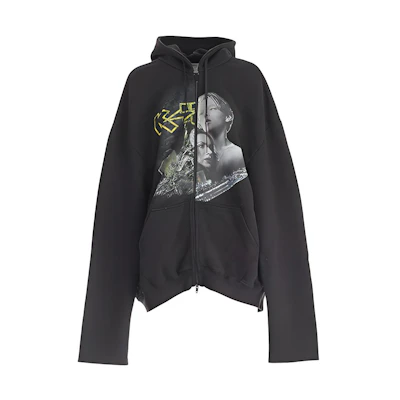 Vetements Black Portrait Print Hoodie Jacket Unisex WAH18TR15-BLACK