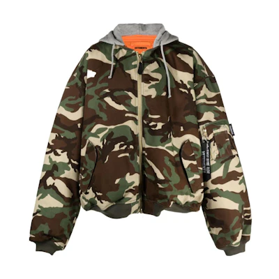 Vetements Camouflage Zip-Up Hoodie Jacket Olive Brown UE54JA360K-1307-KHAKI
