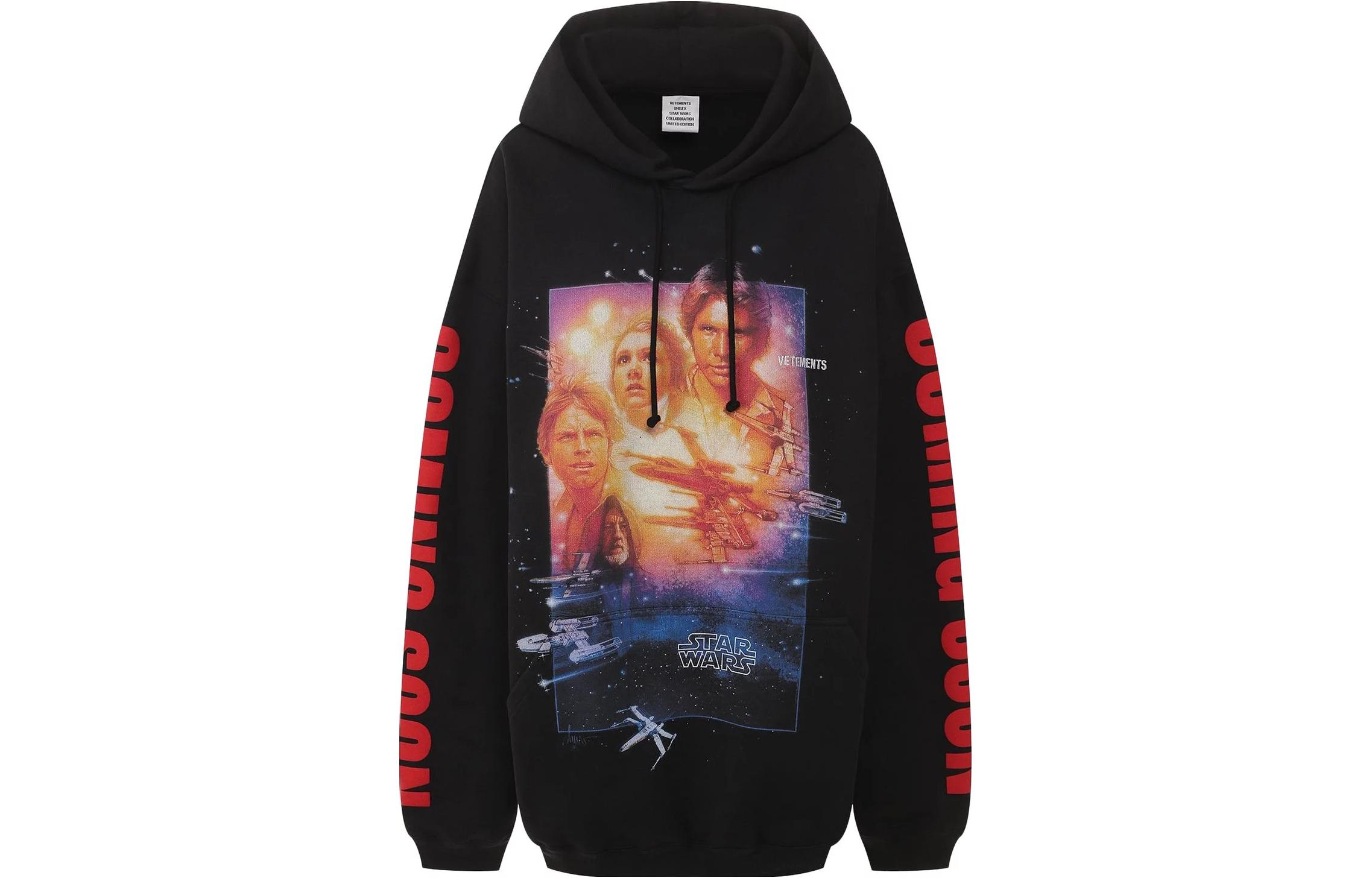 Vetements Cartoon Graphic Hoodie Black USW21LS019BLAC