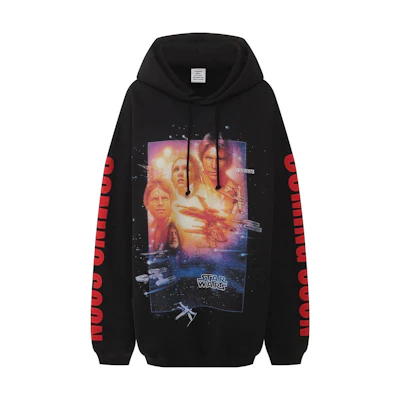 Vetements Cartoon Graphic Hoodie Black USW21LS019BLAC
