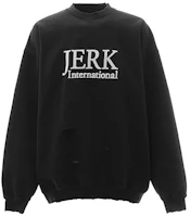 Vetements Distressed Loose Fit Turtleneck Sweatshirt Black Style UE63CN200B Vetements Distressed Loose Fit Turtleneck Sweatshirt Black Style UE63CN200B