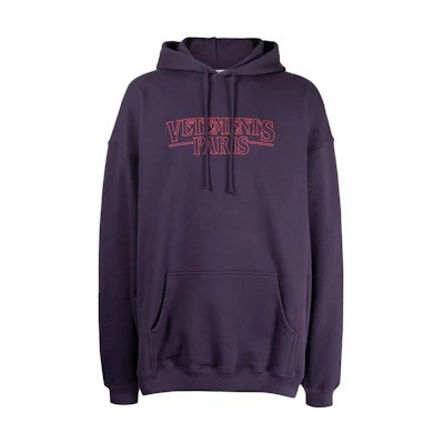 Vetements Embroidered Logo Hoodie Deep Purple UE54HD500U