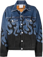 Vetements Flame Print Button-Up Denim Jacket Unisex Blue UA52JA300B-MEDIUM Vetements Flame Print Button-Up Denim Jacket Unisex Blue UA52JA300B-MEDIUM