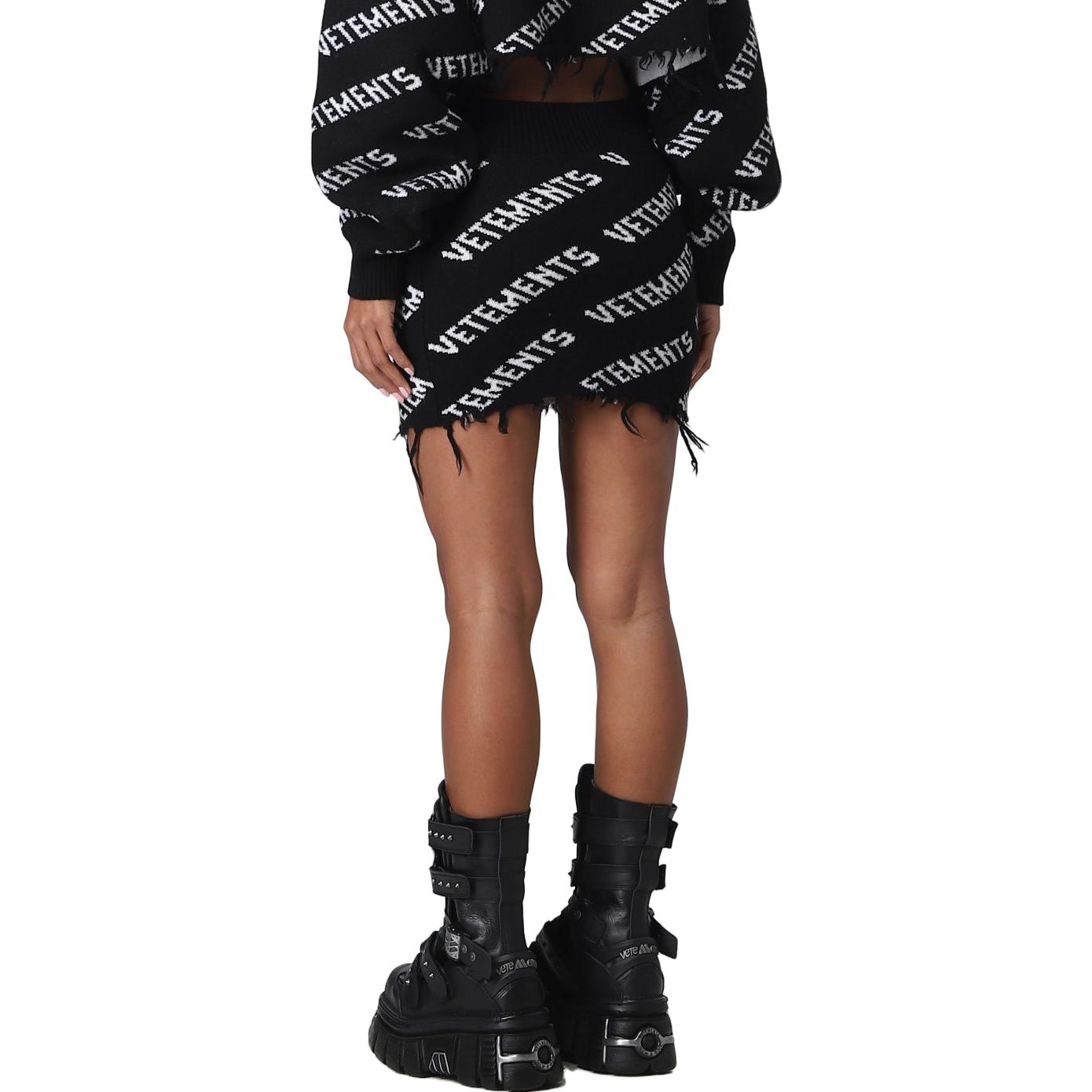 Purchase Vetements Skirt Mini Hitam Cetakan Huruf Perancis Slim A-Line. WE63KN280B