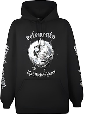 Vetements Front Print Oversized Pullover Hoodie Unisex Black UAH21TR613-BLACK Buy Vetements Front Print Oversized Pullover Hoodie Unisex Black UAH21TR613-BLACK