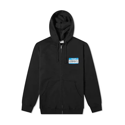 Vetements FW21 "My Name Is" Slogan Zip Hoodie Black Unisex UA52TR780B-1601