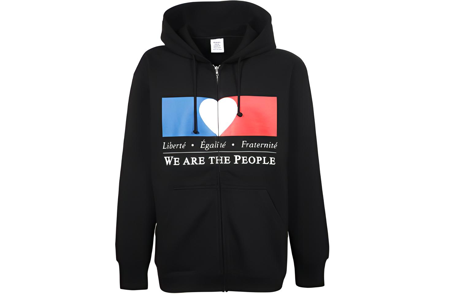 Vetements FW21 Black Heart Zip Pocket Hoodie Cardigan Unisex UA52TR730B-BLACK