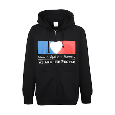 Vetements FW21 Black Heart Zip Pocket Hoodie Cardigan Unisex UA52TR730B-BLACK