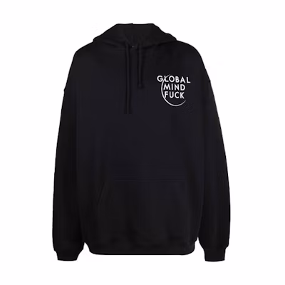 Vetements FW21 Black Letter Print Fleece Hoodie Unisex UE52TR370B-1601