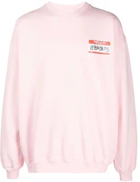 Vetements FW21 Letter Print Pink Fleece Crewneck Unisex Sweatshirt UE52TR330P1601 Vetements FW21 Letter Print Pink Fleece Crewneck Unisex Sweatshirt UE52TR330P1601