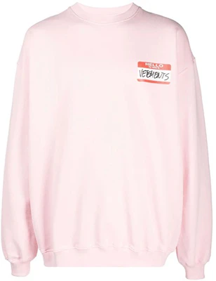 베트멍 FW21 레터 프린트 핑크 플리스 크루넥 유니섹스 스웨트셔츠 UE52TR330P1601 Buy 베트멍 FW21 레터 프린트 핑크 플리스 크루넥 유니섹스 스웨트셔츠 UE52TR330P1601