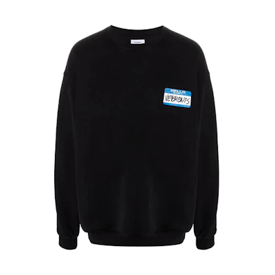 Vetements FW21 Logo Applique Crewneck Sweatshirt Unisex Black UA52TR630B-1601