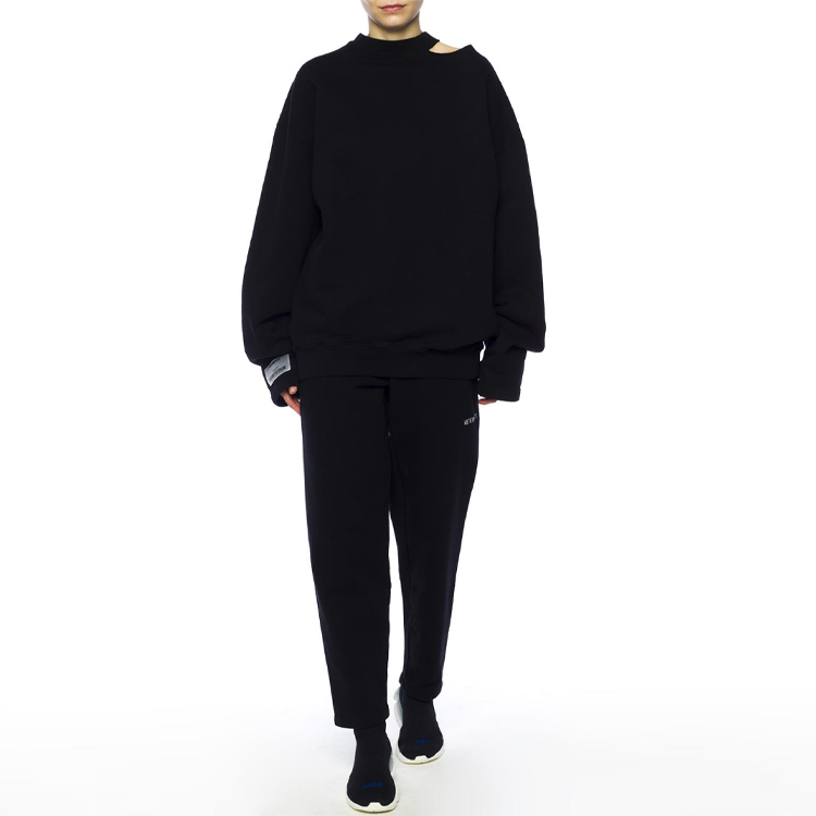 Lookbook Seluar Jogger Logo Grafik Vetements FW21 dengan Tali Pinggang - Seluar Santai Lelaki WSS18PA10-BLACK