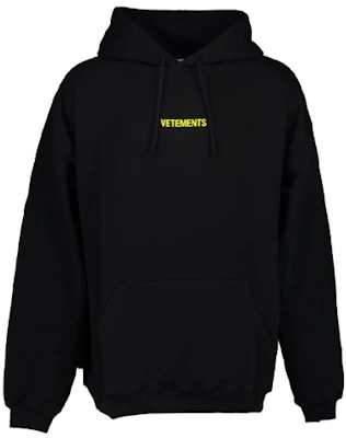 Vetements FW21 Logo Hoodie Black UE52TR380X-22Z Buy Vetements FW21 Logo Hoodie Black UE52TR380X-22Z