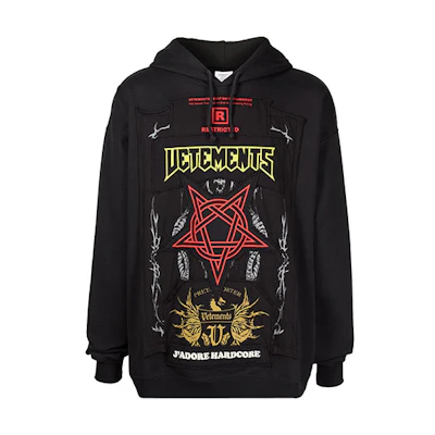 Vetements FW21 Logo Print Hoodie Unisex Black UA52TR915X-BLACK