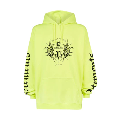 Vetements FW21 Logo Print Hoodie Yellow UA52TR900Y1606NEON-YELLO
