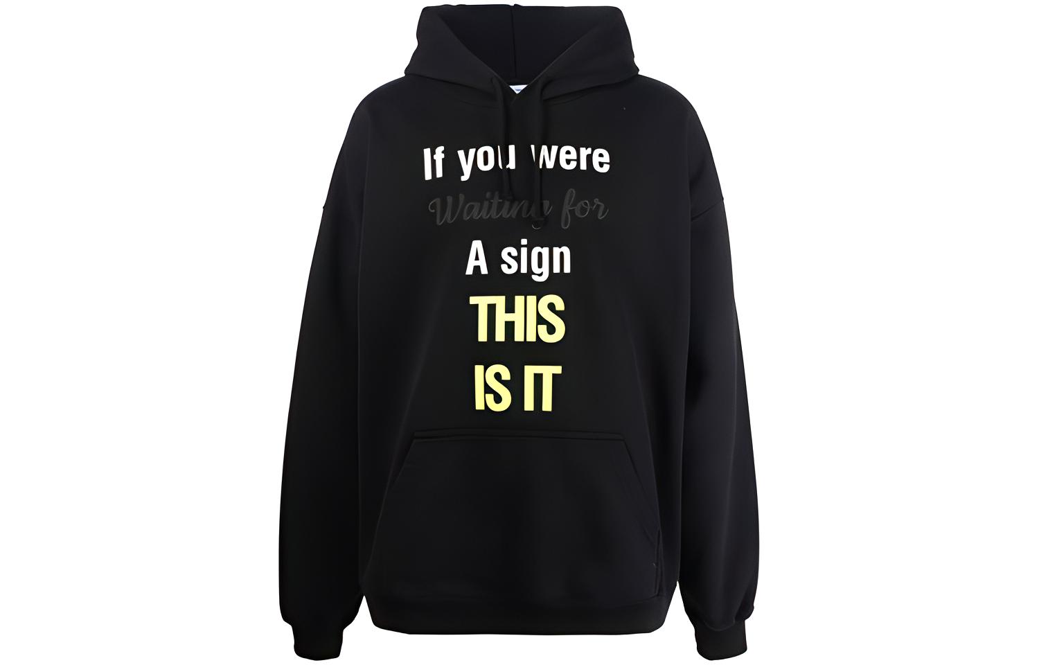 Vetements FW21 Logo Printed Oversized Hoodie Black Fashion UA52TR800B-BLACK