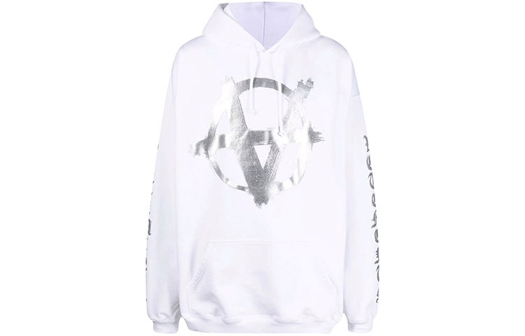 Vetements FW21 Logo Printed Pullover Hoodie Unisex White UA52TR840S-WHITE