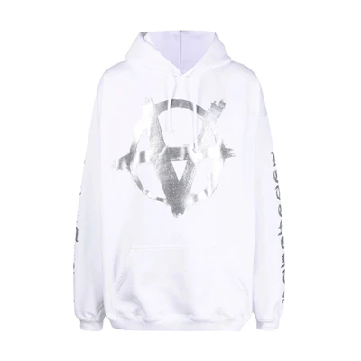 Vetements FW21 Logo Printed Pullover Hoodie Unisex White UA52TR840S-WHITE