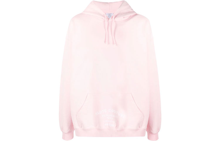 Vetements FW21 Logo Pullover Hoodie Unisex Pink UA52TR700P-PINK