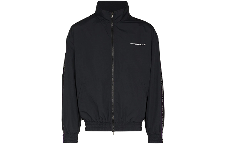 Vetements FW21 Logo Tape Zip Track Jacket Black UA52JA100B-BLACK