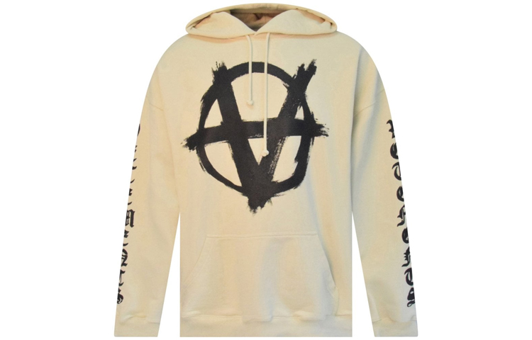 Vetements FW21 Oversized Logo Hoodie Beige Pullover UA52TR820W1601-WHITE