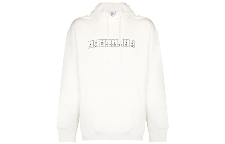 Vetements FW21 Periodic Table Print Hoodie White UE51TR240W-1604