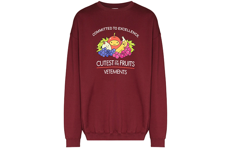 Vetements FW21 Red Graphic Crewneck Pullover Sweatshirt Men UA52TR690R