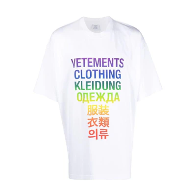 Vetements FW21 Unisex White Crewneck Letter Print Short Sleeve T-Shirt UA53TR100ZWHIRA