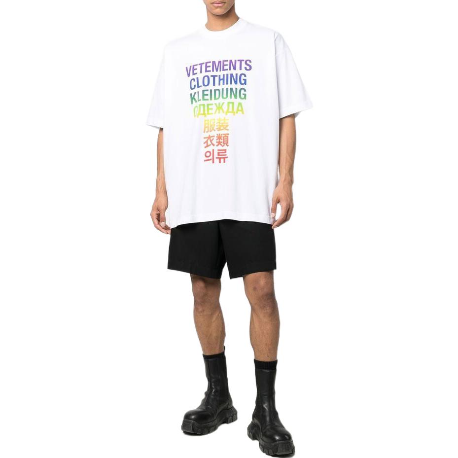 Lookbook Vetements FW21 T-Shirt Lengan Pendek Cetak Huruf Warna Putih UA53TR100ZWHIRA