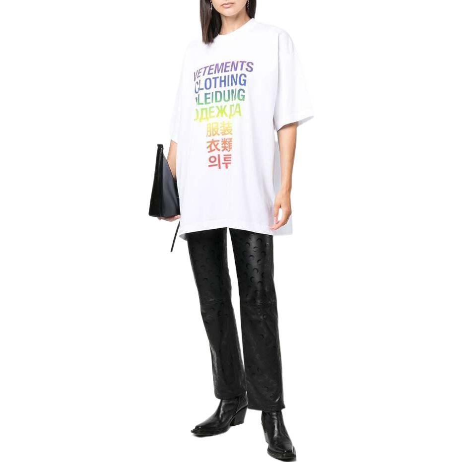 Shop Vetements FW21 T-Shirt Lengan Pendek Cetak Huruf Warna Putih UA53TR100ZWHIRA