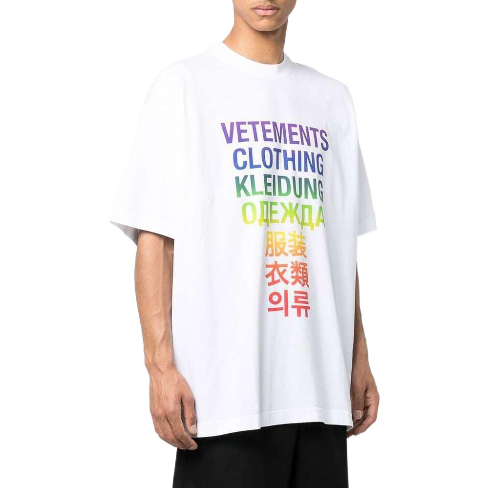Purchase Vetements FW21 T-Shirt Lengan Pendek Cetak Huruf Warna Putih UA53TR100ZWHIRA