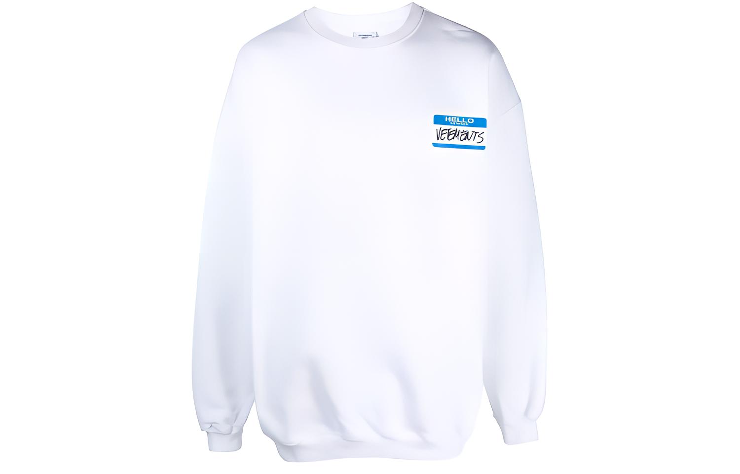 Vetements FW21 White Logo Print Crewneck Sweatshirt Unisex UA52TR630W-WHITE