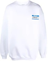 Vetements FW21 White Logo Print Crewneck Sweatshirt Unisex UA52TR630W-WHITE Vetements FW21 White Logo Print Crewneck Sweatshirt Unisex UA52TR630W-WHITE
