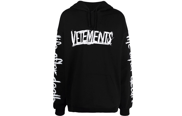 Vetements FW21 World Tour Print Hoodie Unisex Black UA52TR910W-BLACK