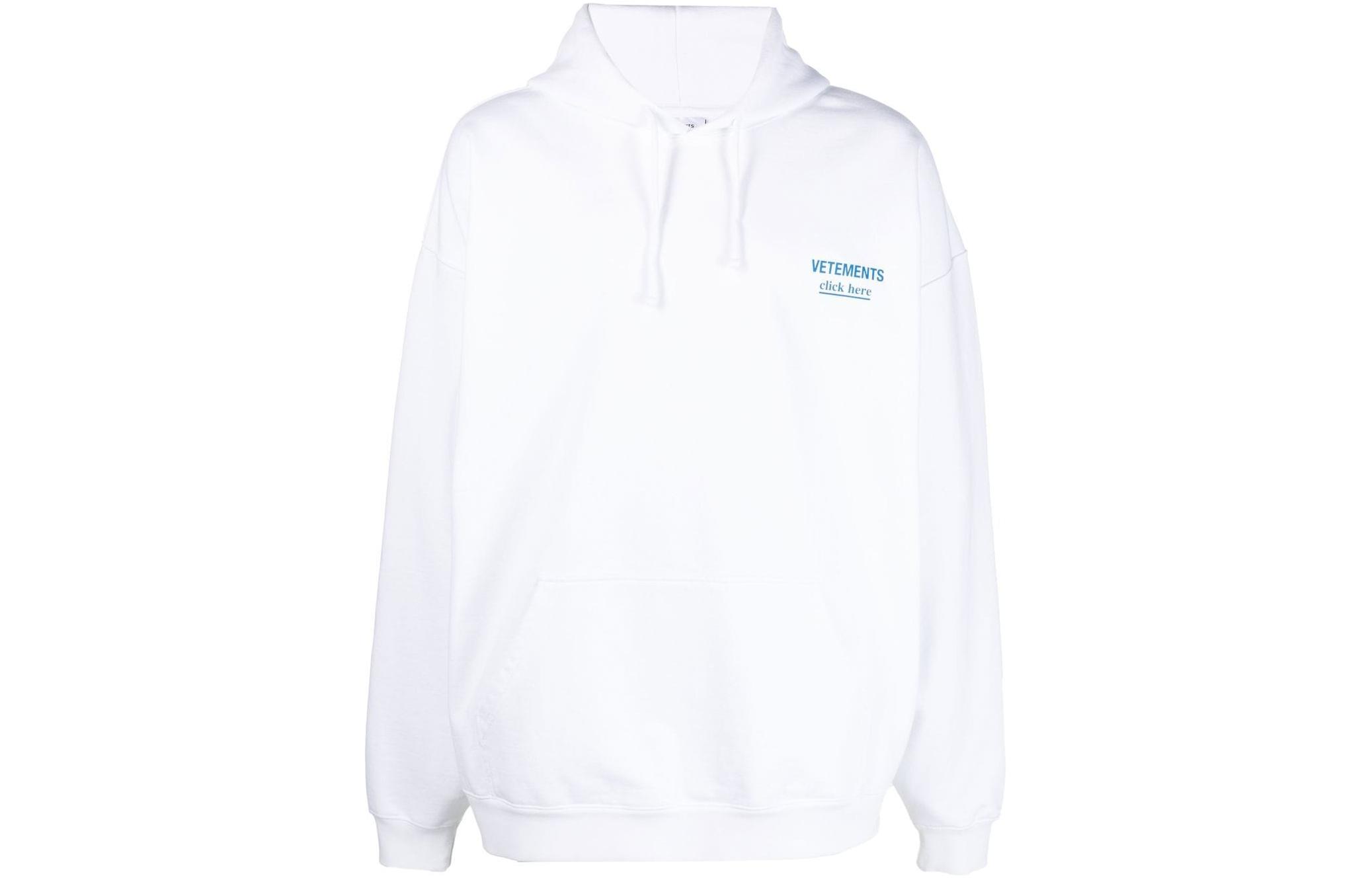 Vetements FW22  White Letter Logo Printed Hoodie. UA53HD120W-1606