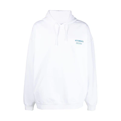 Vetements FW22 White Letter Logo Printed Hoodie. UA53HD120W-1606