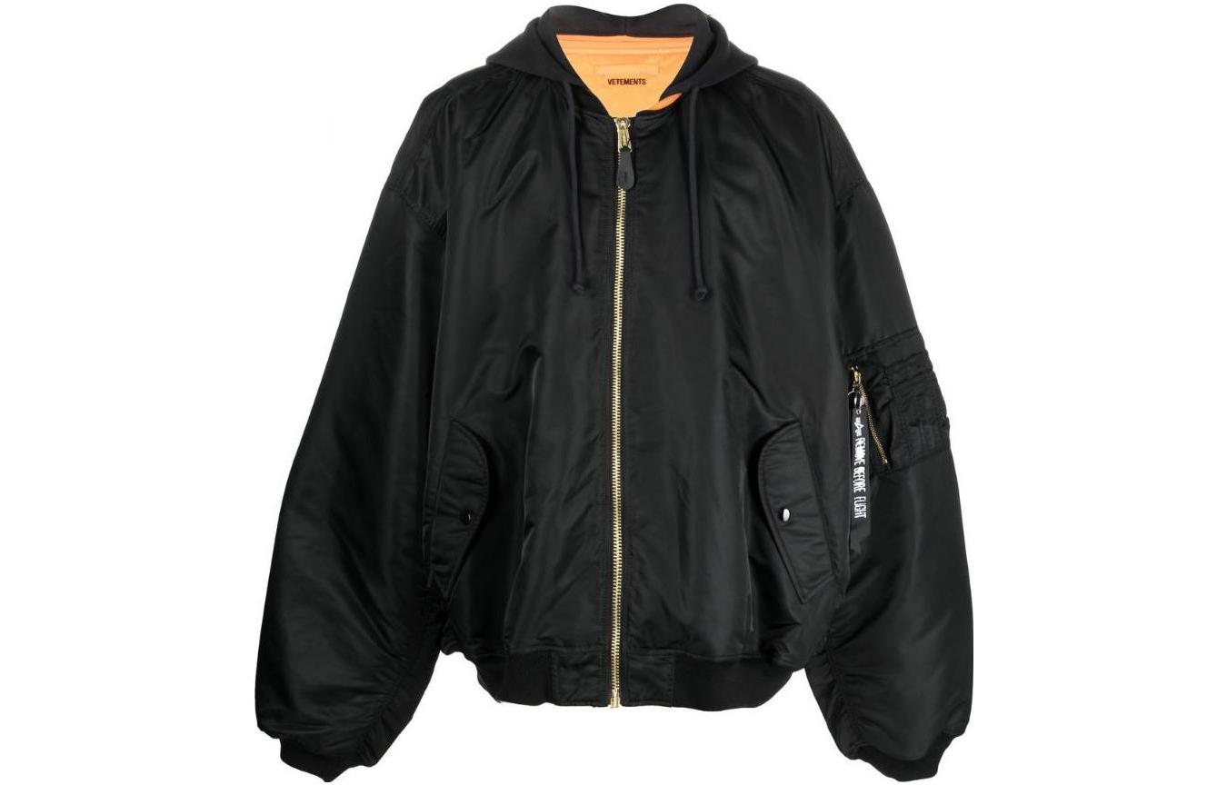 Vetements FW22 Black Zip-Up Hoodie Jacket for Men UA53JA900B1307