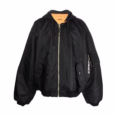 Vetements FW22 Black Zip-Up Hoodie Jacket for Men UA53JA900B1307