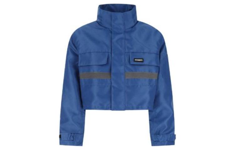 Vetements FW22 Blue Solid Short-Zip Pocket Long-Sleeve Jacket for Men UE52JA280NROYALBLUE