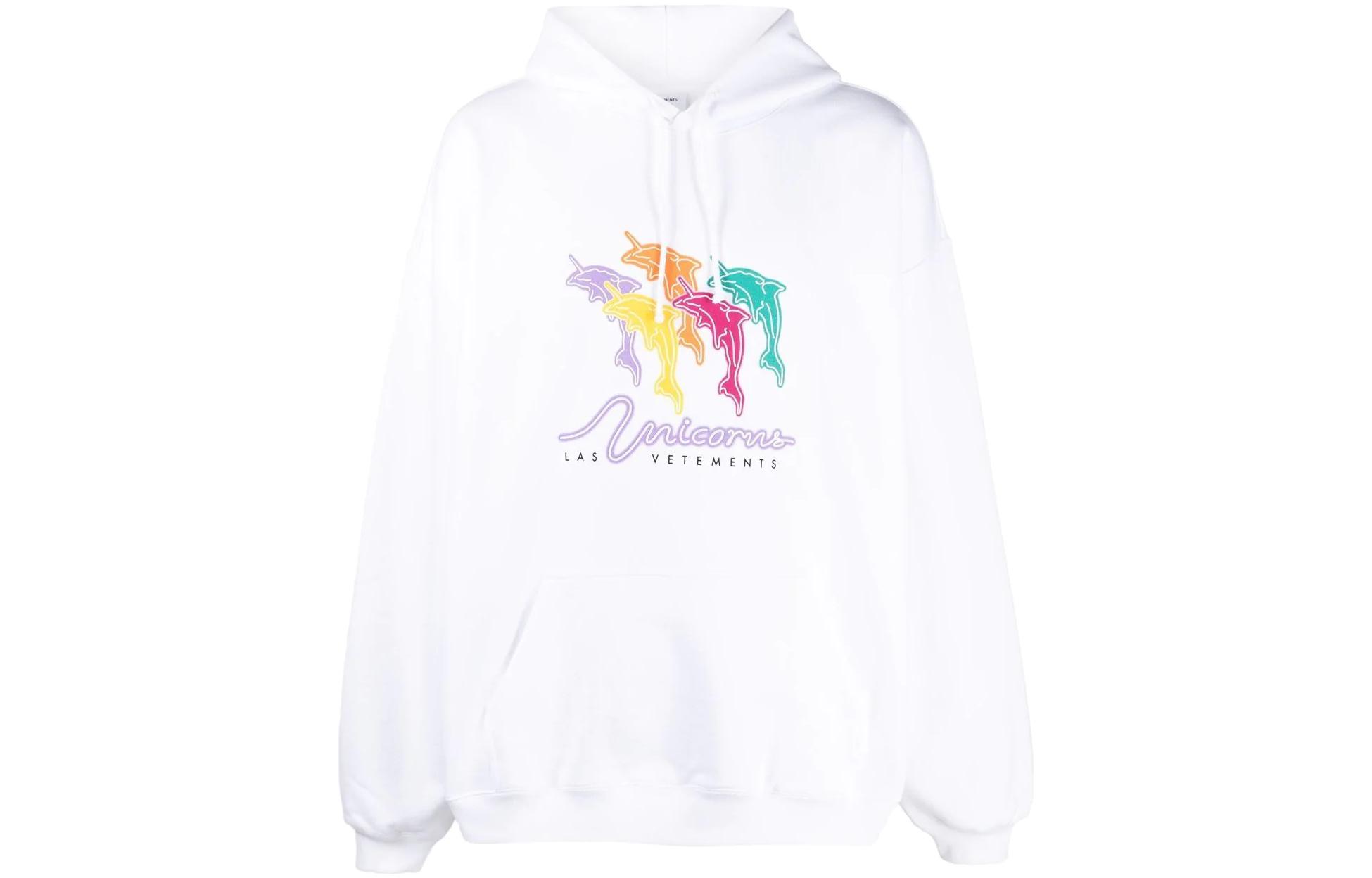 Vetements FW22 Graphic Print White Hoodie Unisex UA53HD220