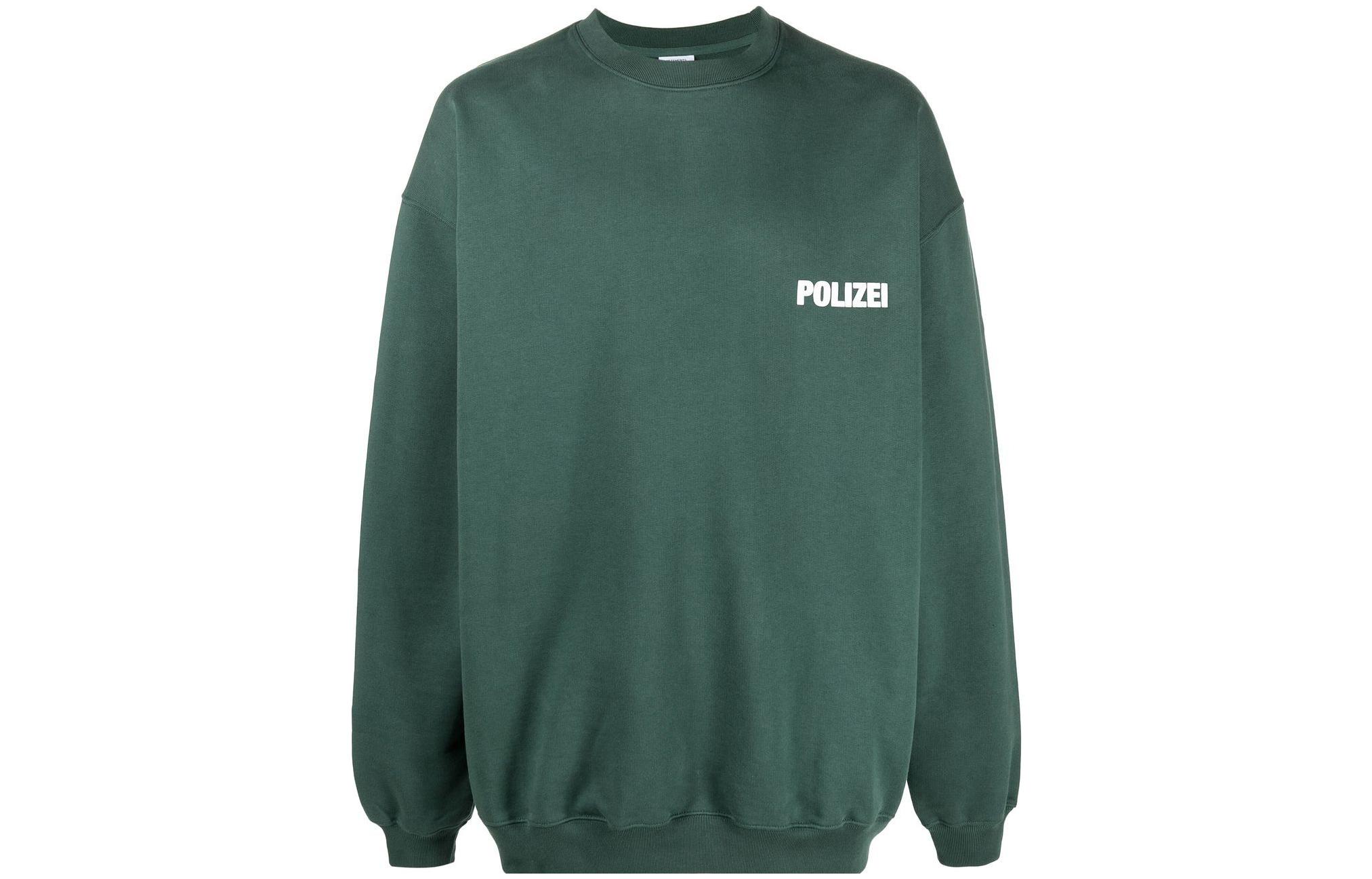 Vetements FW22 Green Oversized Letter Print Pullover Sweatshirt Unisex UA53CN200G1606