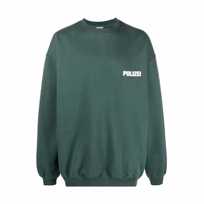 Vetements FW22 Green Oversized Letter Print Pullover Sweatshirt Unisex UA53CN200G1606