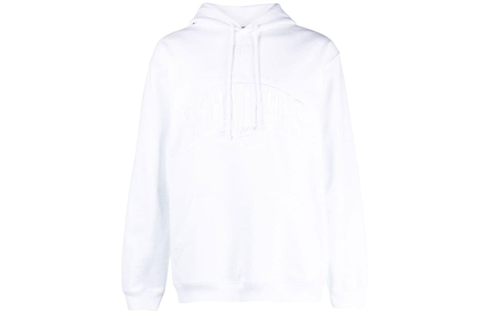 Vetements FW22 Logo Embroidered Pullover Hoodie Men’s White VL14HD300W