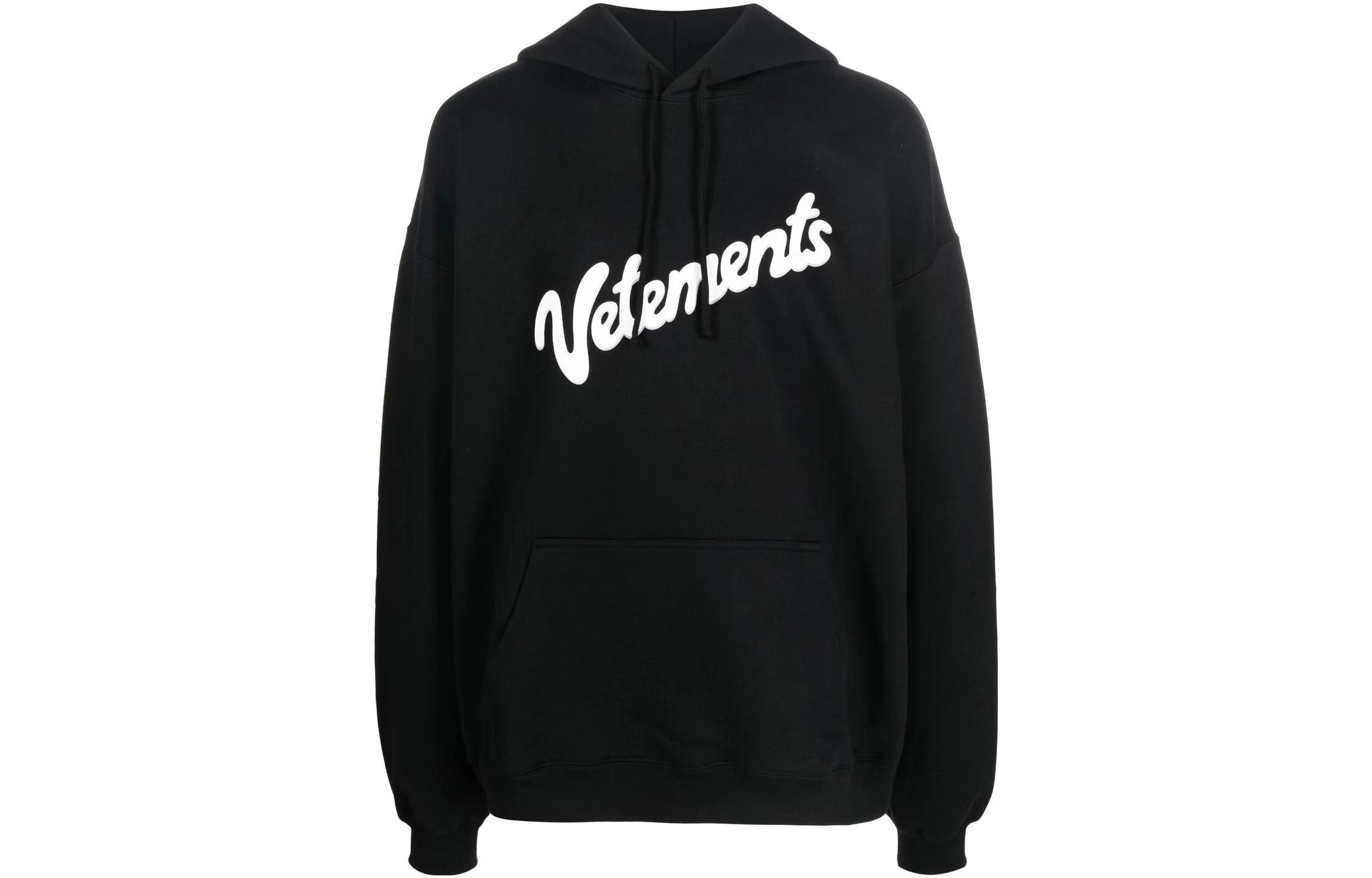 Vetements FW22 Logo Print Black Long Sleeve Sweatshirt Unisex Couple Style UA53HD320B