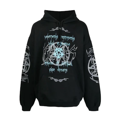 Vetements FW22 Logo Print Hoodie Black UA53HD460B