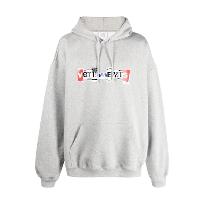 Vetements FW22 Logo Print Hoodie Unisex Grey UA53HD240G