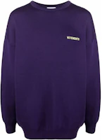 Vetements FW22 Logo Print Purple Unisex Crewneck Sweatshirt UE52KN360P Vetements FW22 Logo Print Purple Unisex Crewneck Sweatshirt UE52KN360P
