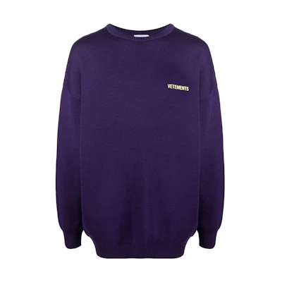 Vetements FW22 Logo Print Purple Unisex Crewneck Sweatshirt UE52KN360P